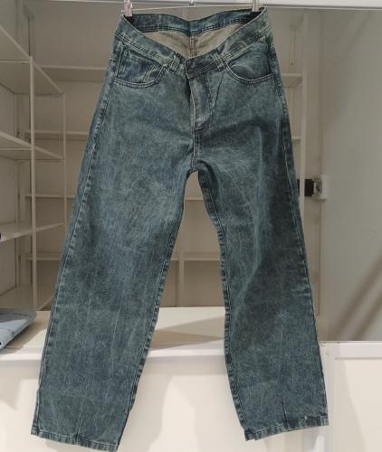Pantalón Baggy Pinzas Azul Celeste Oxido Nevado Soft New - Miniatura 3