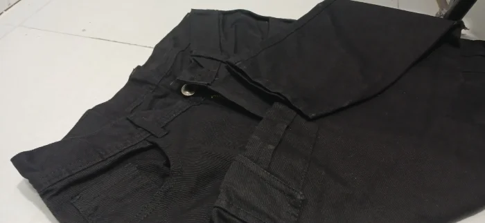 Pantalón Mom Cargo Negro Azul y Celeste Nevado