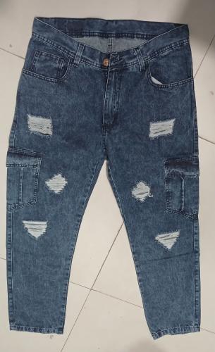 Pantalón Mom Jogger Cargo Negro Azul y Celeste Nevado - Miniatura 2