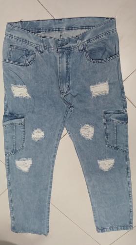 Pantalón Mom Jogger Cargo Negro Azul y Celeste Nevado - Miniatura 3