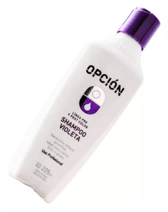 Matizador Shampoo Violeta para Grises, Blancos y Rubios Opción X 225ml