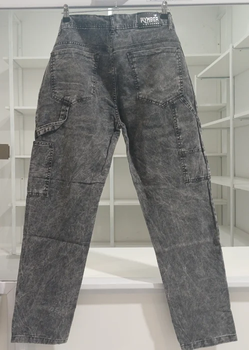 Pantalón Moom Carpintero Gris Nevado Claro Negro New