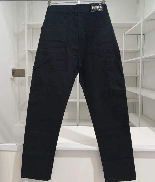 Pantalón Moom Carpintero Negro Azabache y Gris Nevado