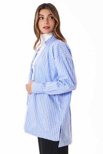 Camisa Rayada Cuello V - Miniatura 2