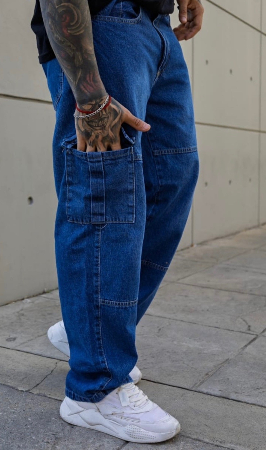 Baggy Recto Azul Cargo - Imagen 3