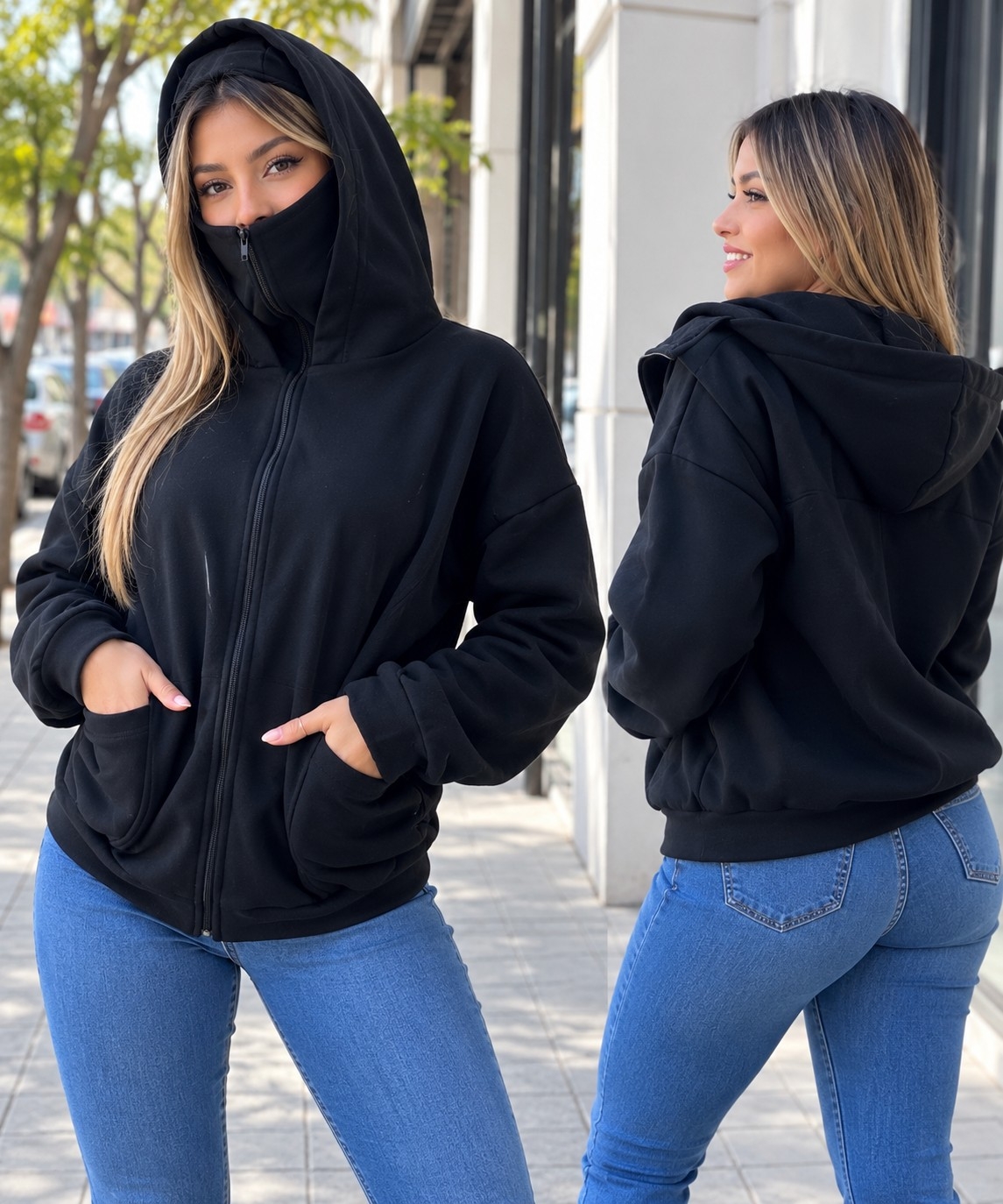 Campera Doble Capucha Balaclava - Imagen 6