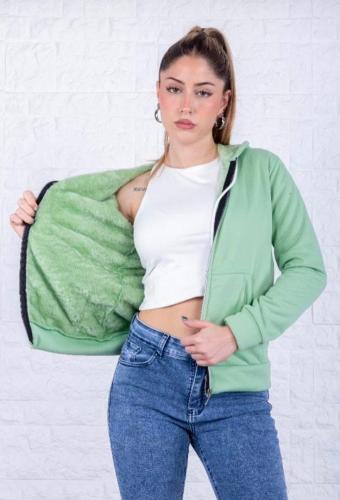 /campera con  Piel Dama/m