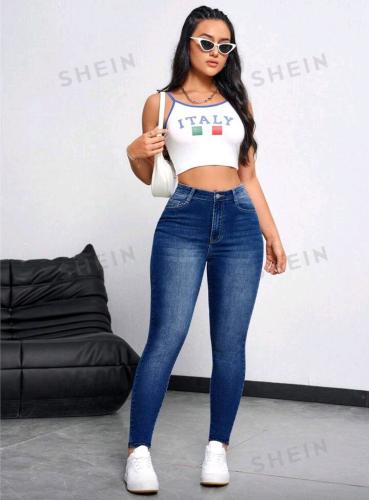 Jeans Calze Perfecto Azul Localizado Stone