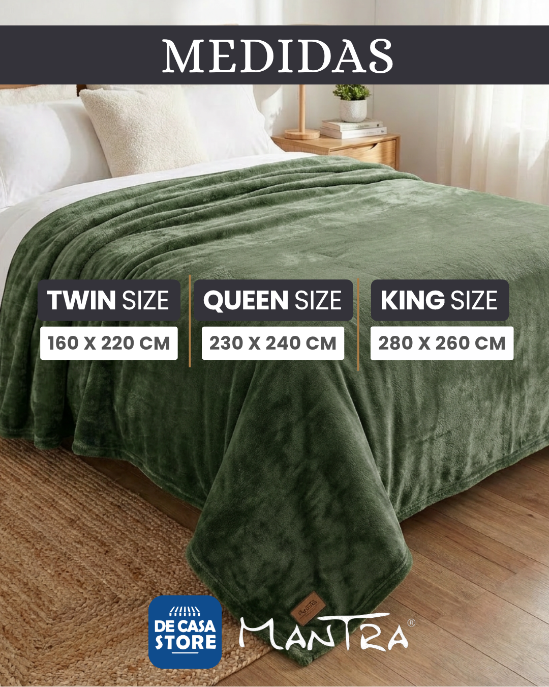 Frazada Flannel Premium 400 Gr. King Verde Línea Zafira Suave, Abrigada Elegante - 39.png