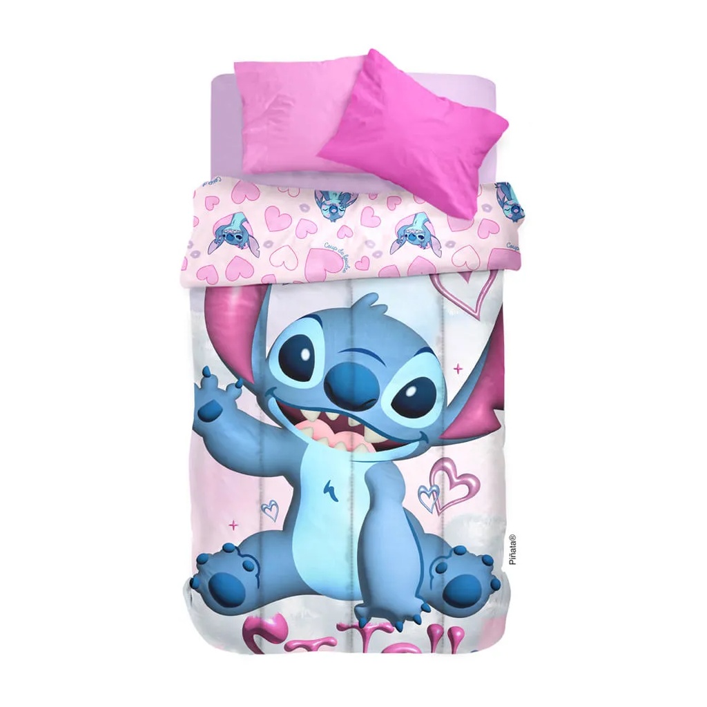 Acolchado Infantil 1 1/2 Plaza Stitch Reversible Licencia Oficial Disney - ESTICH%202.jpg