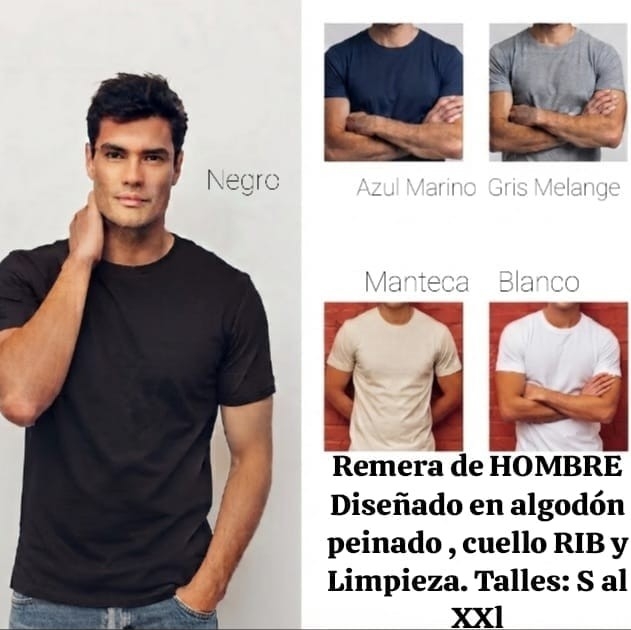 Remera Hombre Algodón Peinado. - Imagen 3