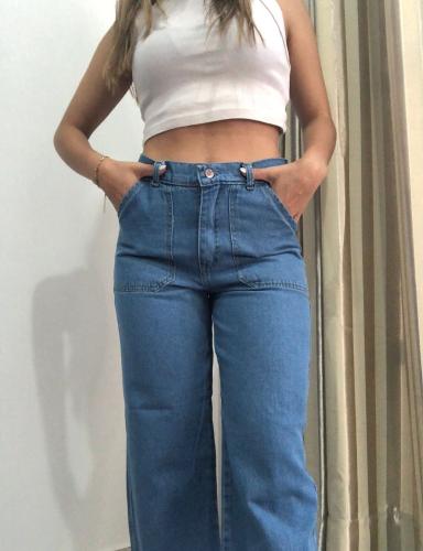 Wide Leg con Bolsillos Delanteros