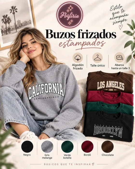 Buzos Estampados Friza
