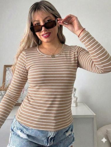 Remera Manga Larga Rayada