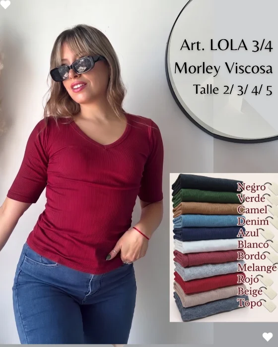 Remera Manga 3/4 Morley Lola