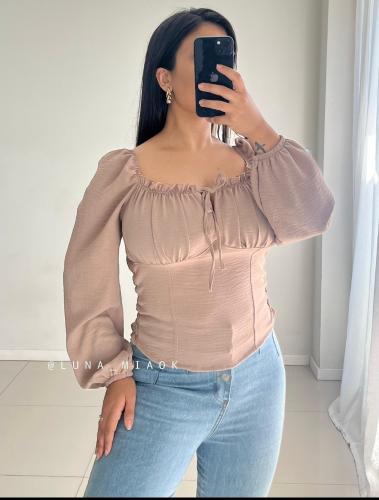Blusa Manga Larga Frunce