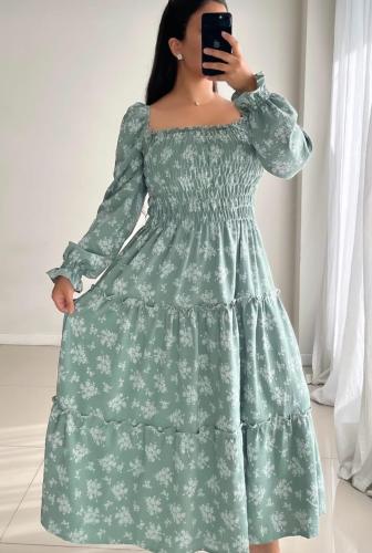 Vestido  Manga Larga con Frunce - Miniatura 2