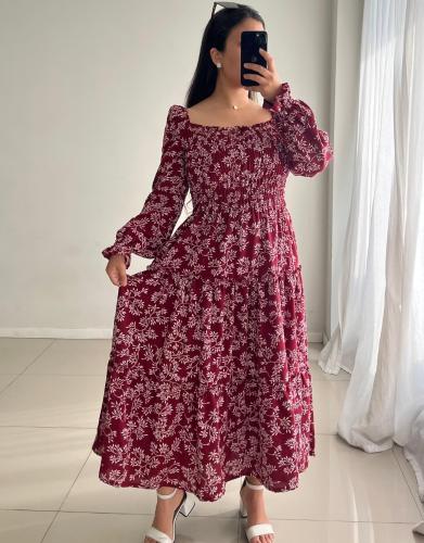 Vestido  Manga Larga con Frunce - Miniatura 5