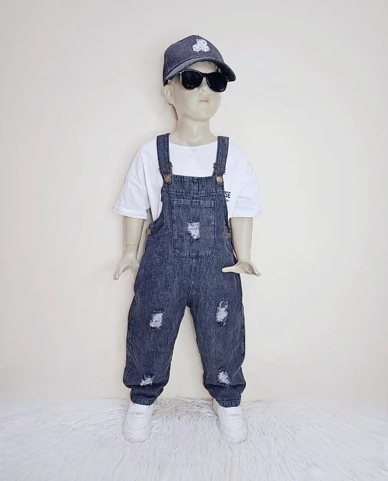 Jardineros con Rotura Gris Bebe
