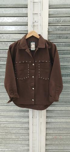 Camisaco Chocolate Oversize con Tachas - Miniatura 2