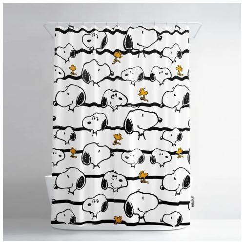 Cortina de Baño Snoopy Impermeable 180x180 Cm Licencia Oficial Peanuts
