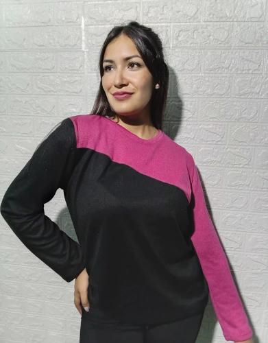 Sweater Combinado de Lanilla