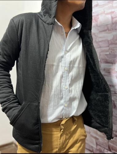 Campera Jersey con Piel