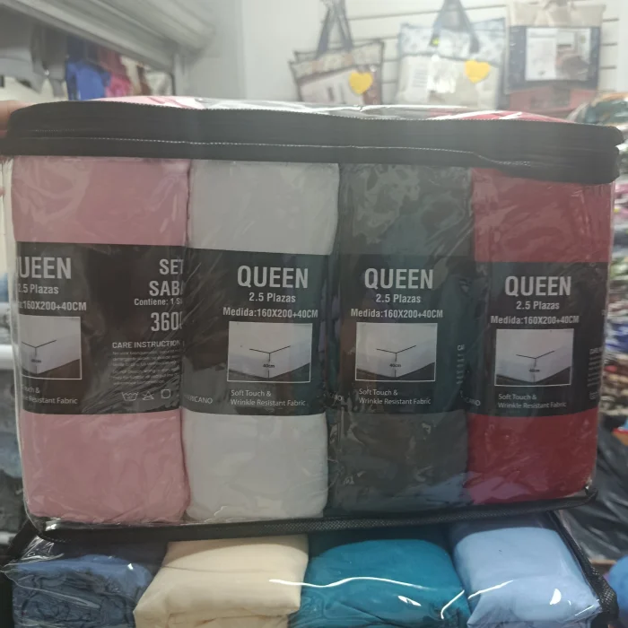 4 Sábanas Ajustables Queen