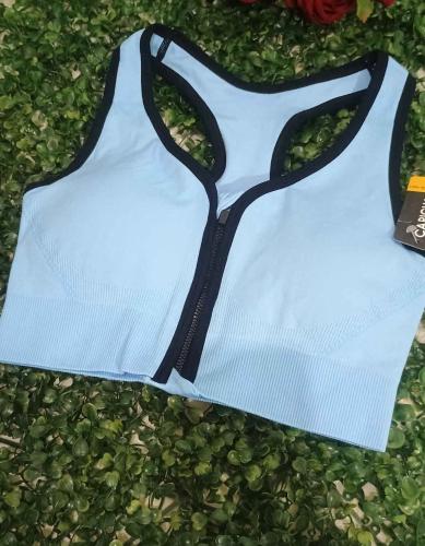 Top Seamless Capicua Cierre y Bordes Negro - Miniatura 8