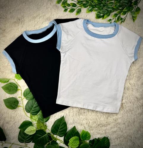Baby Tee Algodón Bicolor