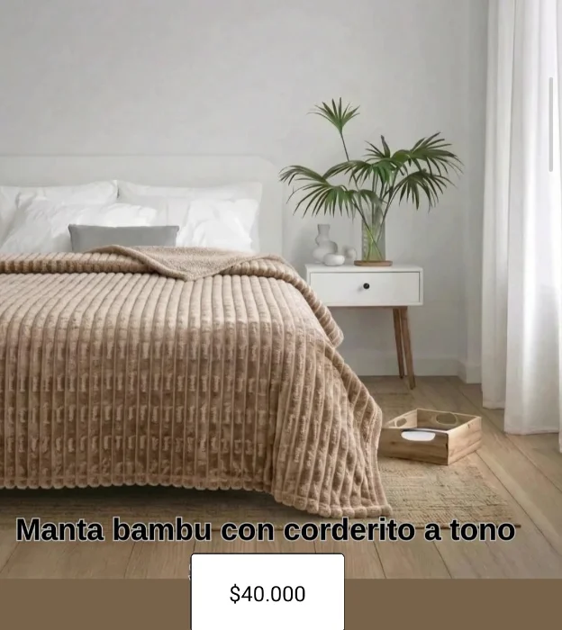 Manta Bambu con Corderito a Tono