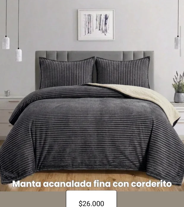 Manta con Corderito Acanalada Lisa