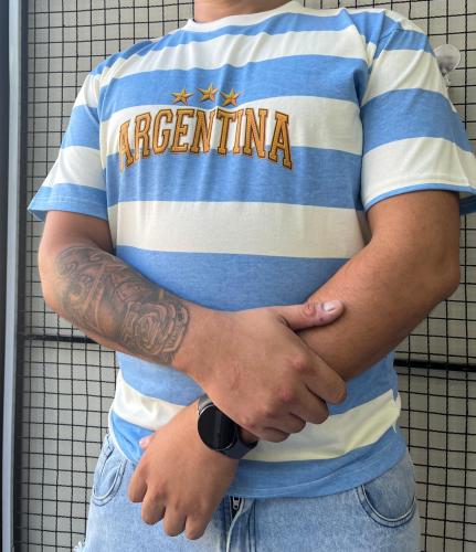 Remeras Rayadas Argentina Mundial