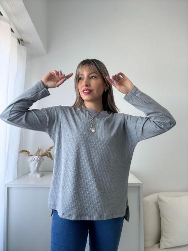 Sweater de Darlon Velvet Frizado con Tajo - Miniatura 5