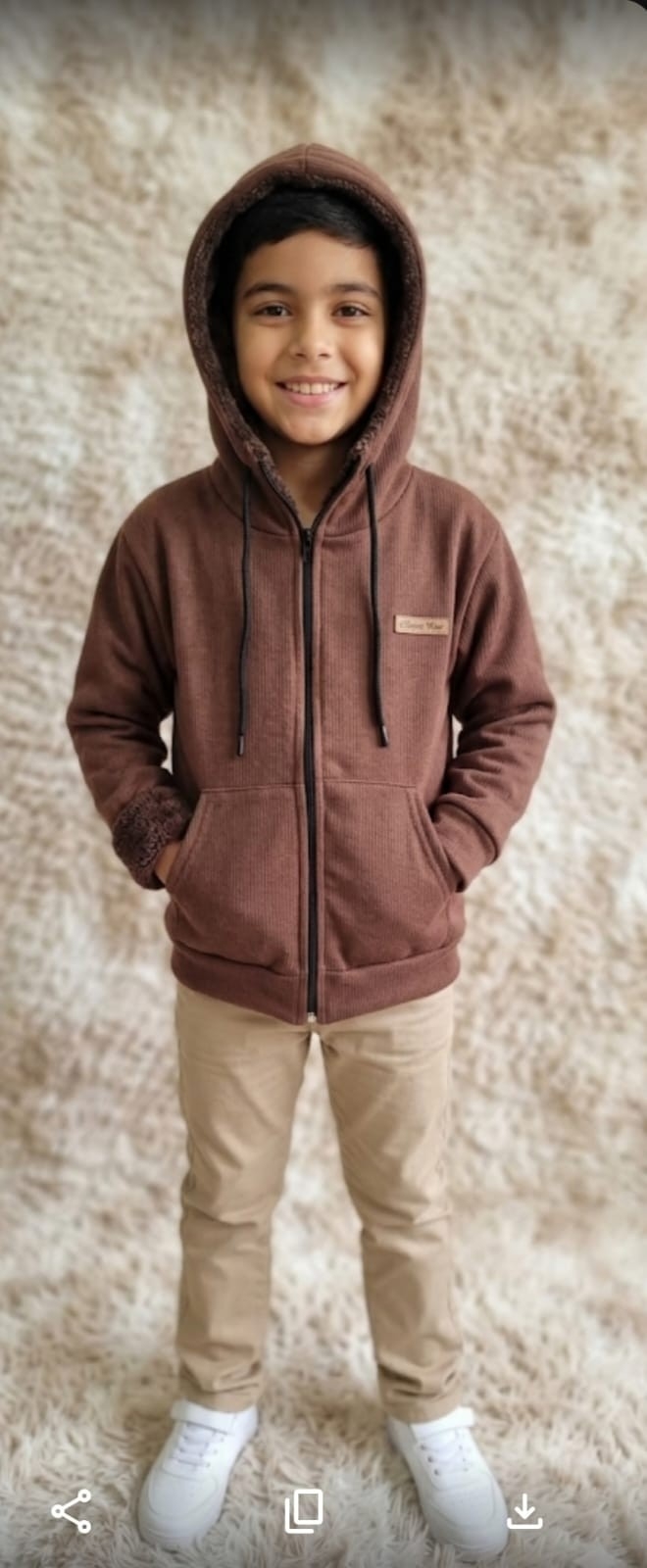 Campera de Corderoy Cuello Alto de Niños del 4 al 16 - Imagen 1