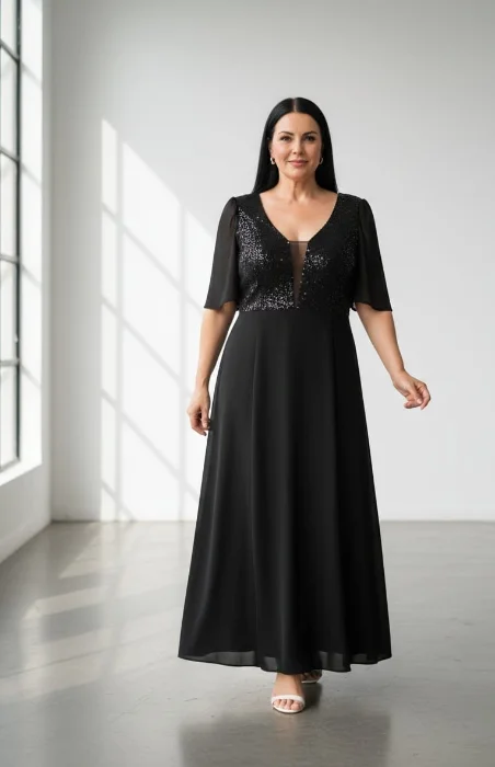 Vestido Largo con Lentejuelas