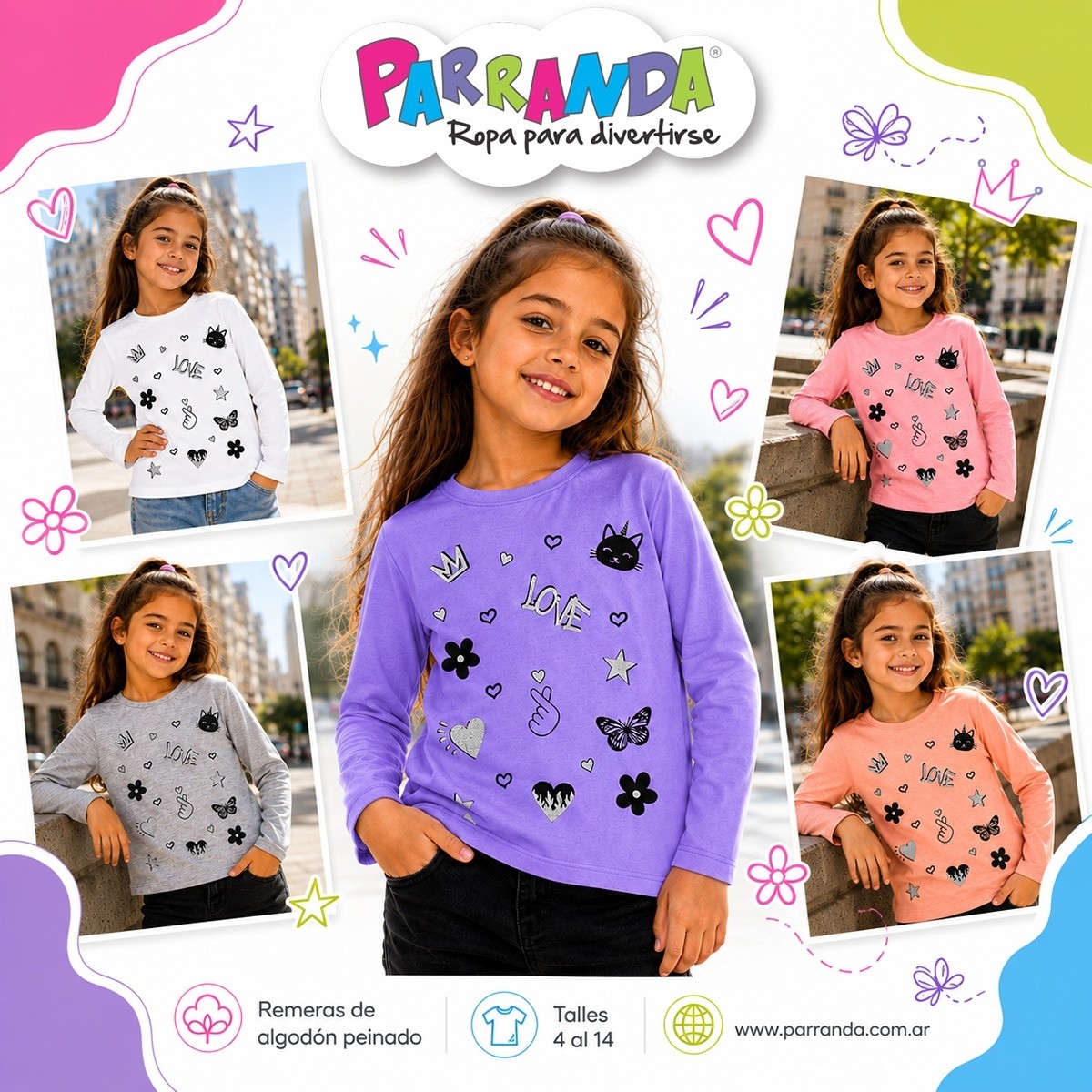 Remeras de Algodón con Estampa Niña - Imagen 3