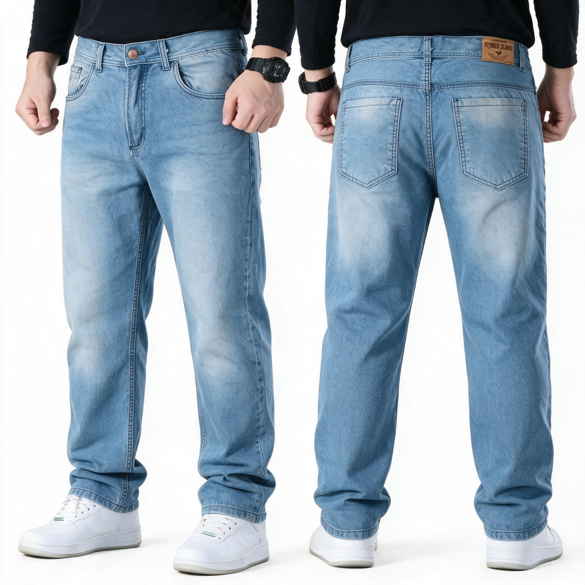 Pantalón Clásico Especial Rigido Verde Oxido Celeste Azul New - Imagen 3