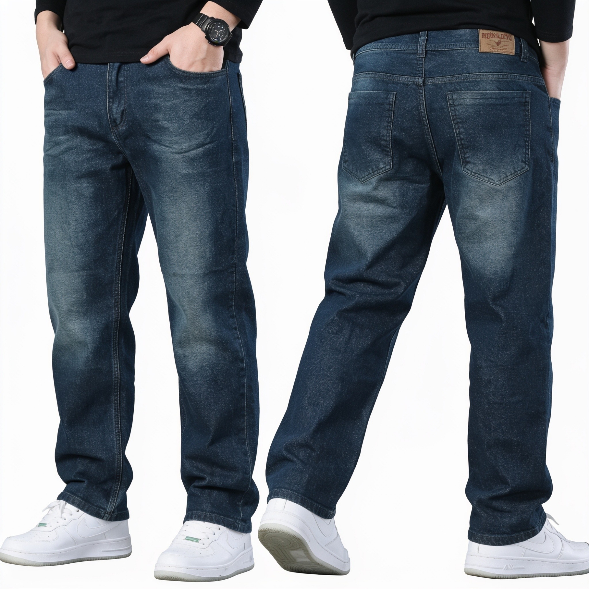 Pantalón Clásico Especial Rigido Azul Marino Oxido Celeste New - Imagen 3