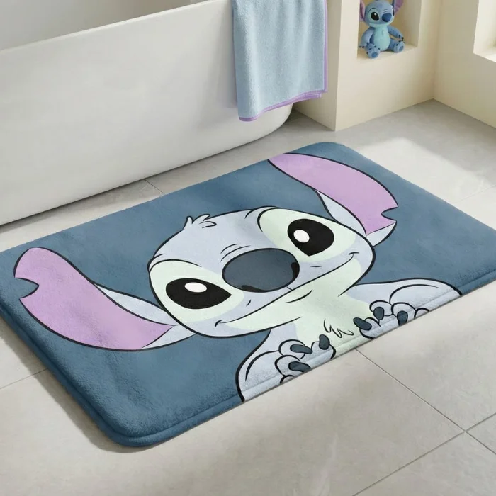 Alfombra de Baño Stitch Memory Foam Antideslizante 60x40 Licencia Oficial