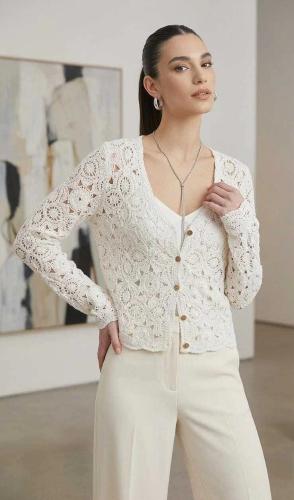Cardigan Hilo con Aplique