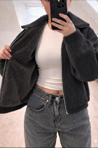 Campera con Piel Oversisdd