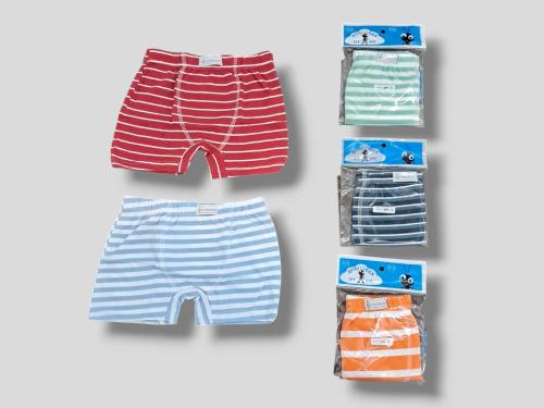 Boxer Bebe Rayado con Elastico Embutido Antillitas T.(00-0-1) Art.390 Pack X 12