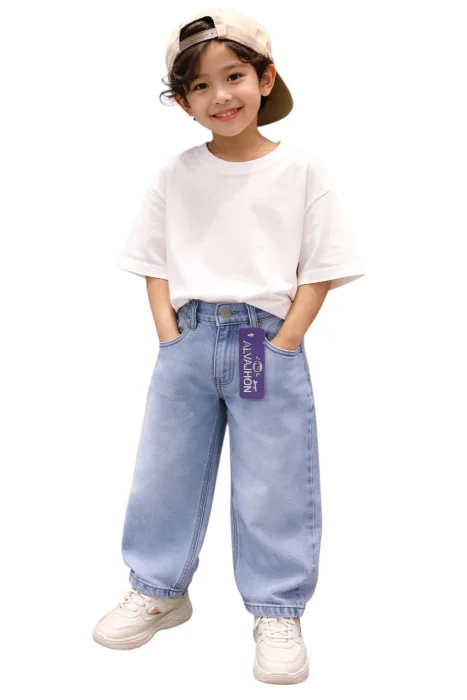 Jeans Bagui Niño Celeste Arenado