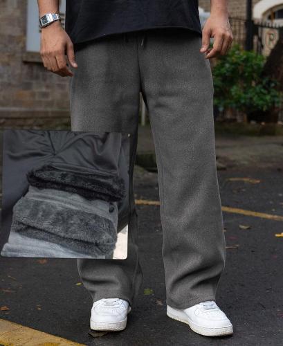 Pantalón Baggy con Piel