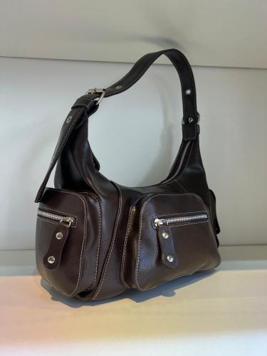 Cartera Mini Bag Baguette Marrón - Miniatura 3