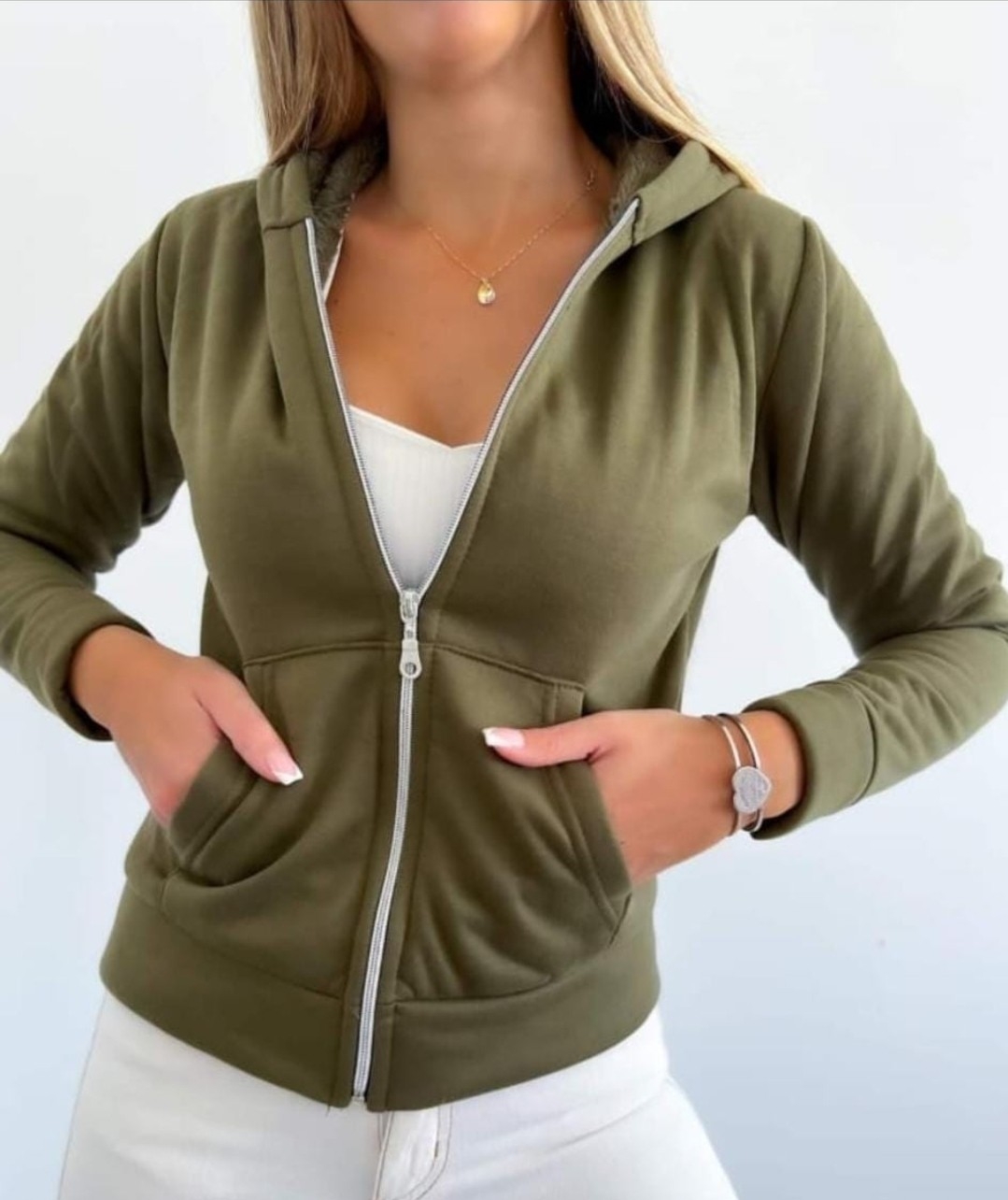 Campera Jersey con Piel ( N ) - Imagen 2