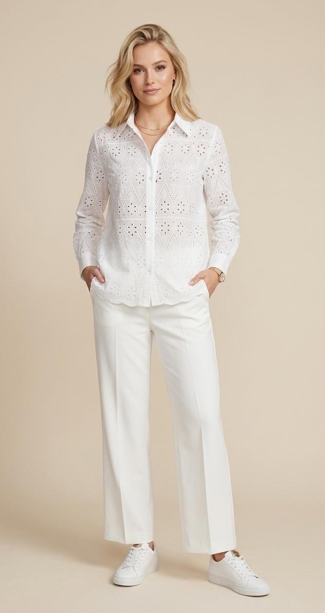 Camisa Broderie Importado - Imagen 3