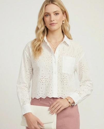 Camisa Corta Broderie Importado