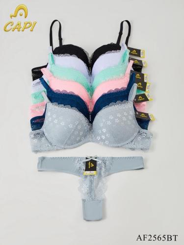 Conjunto de Microfibra Taza Soft C/push Up y Puntille Capicua Art2565 Copa B